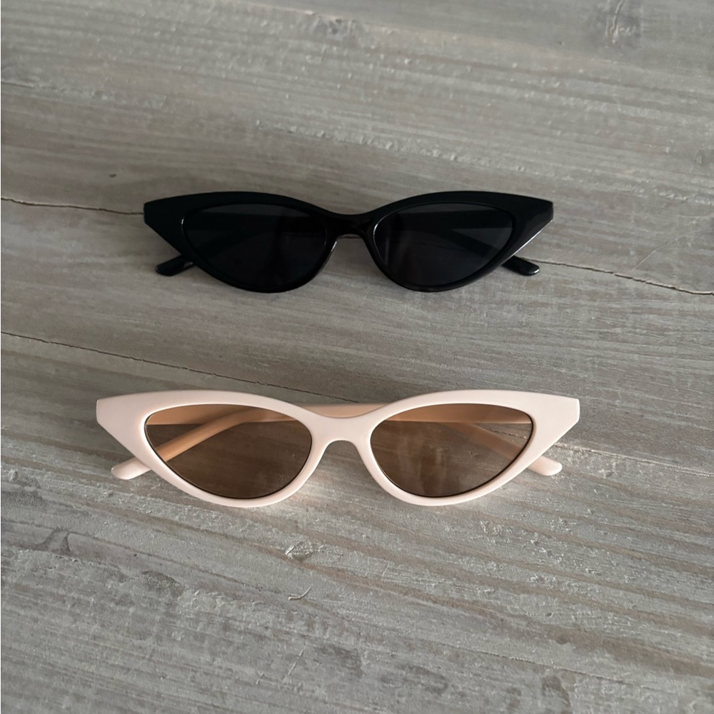 Chic Black and Cream Cat-Eye Sunglasses